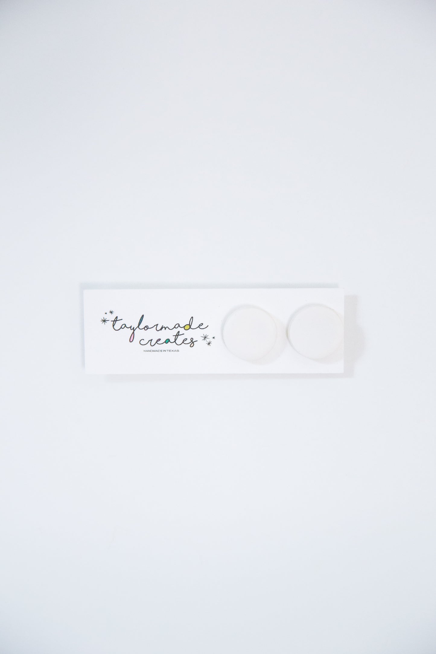White Stud Earrings - Small