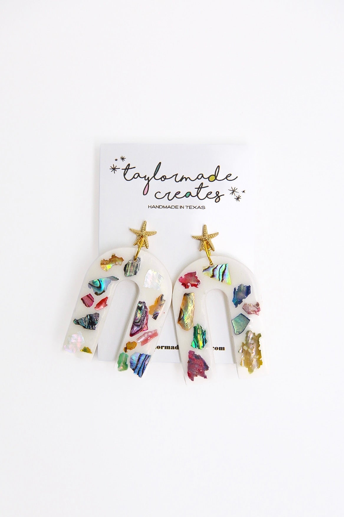 Abalone Shell Arch Earrings - Large