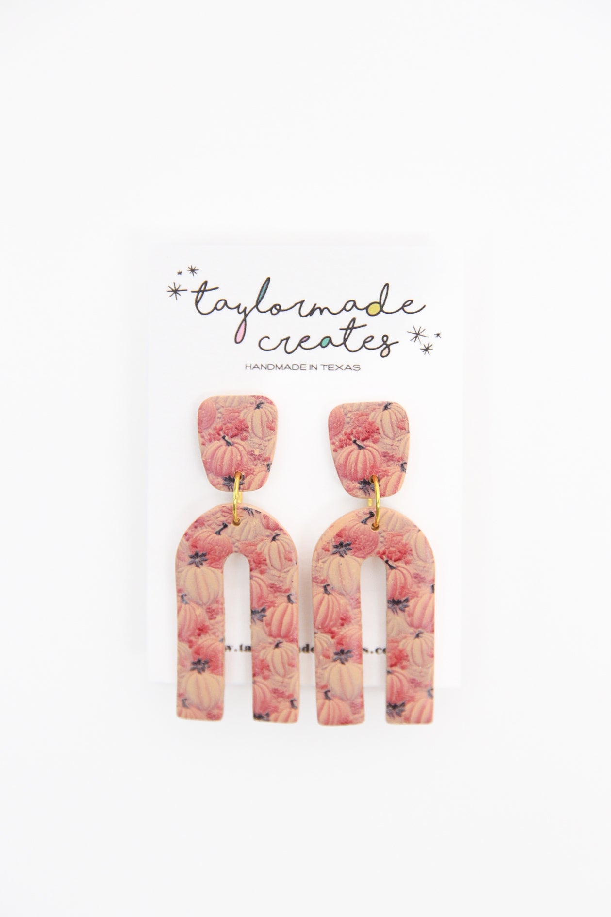 Peach Pumpkin Patch Arch Earrings - Large
