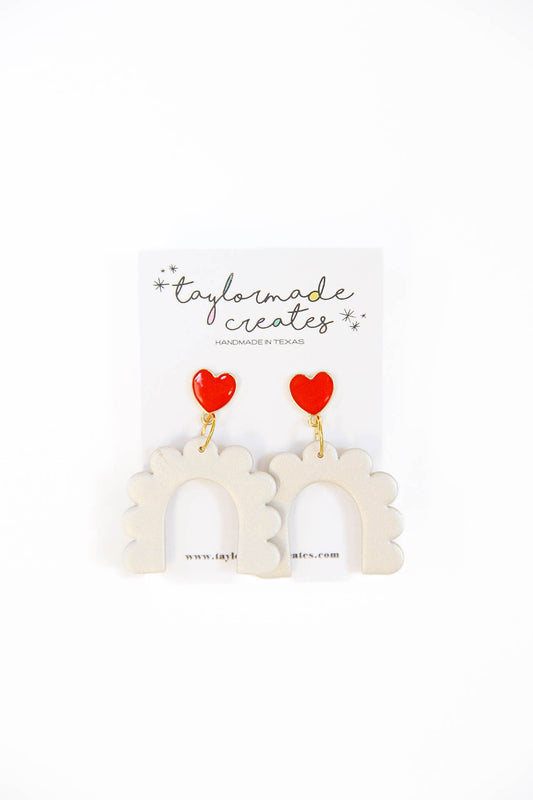 Cream Scalloped Heart - Large