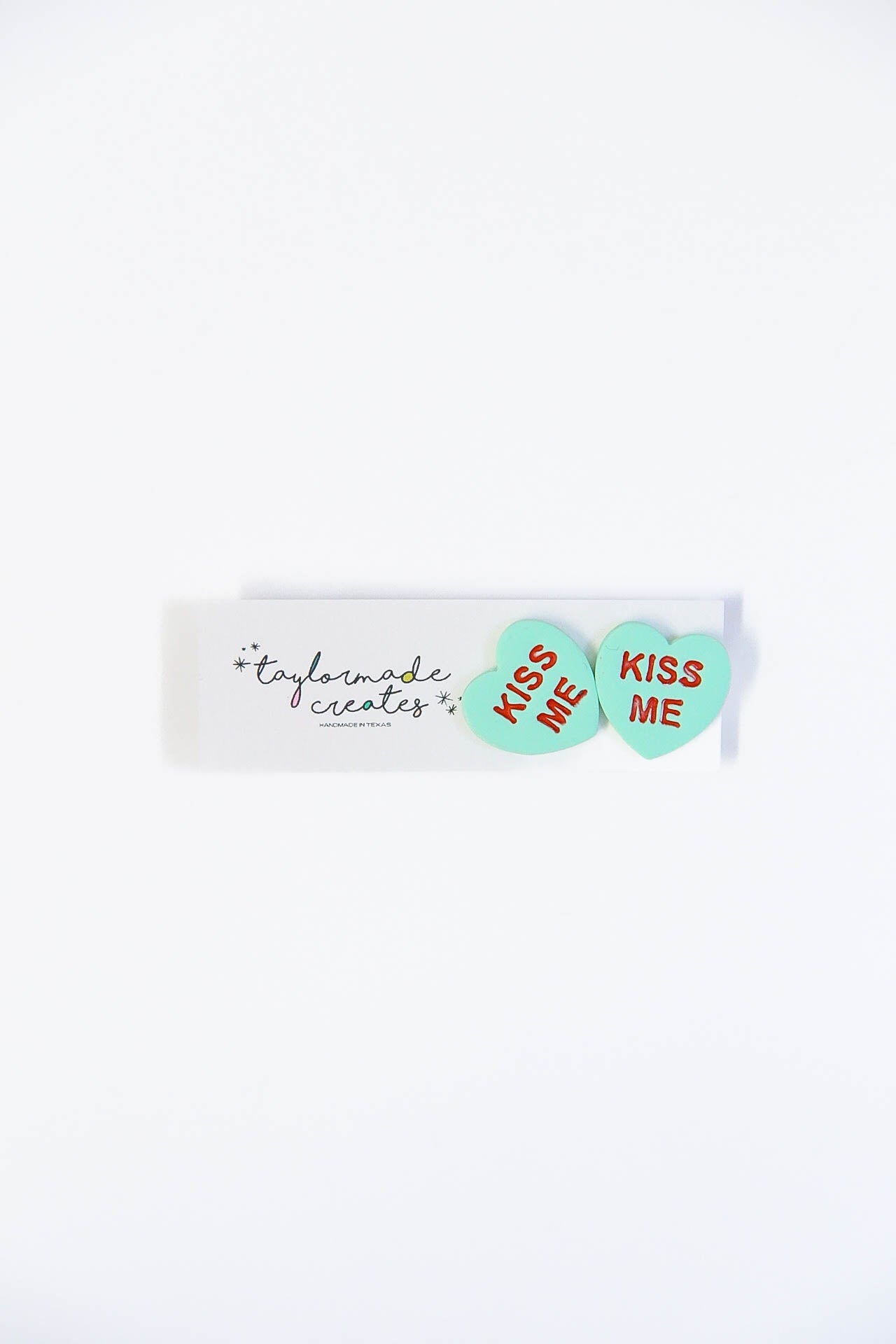 Green Conversation Heart Studs