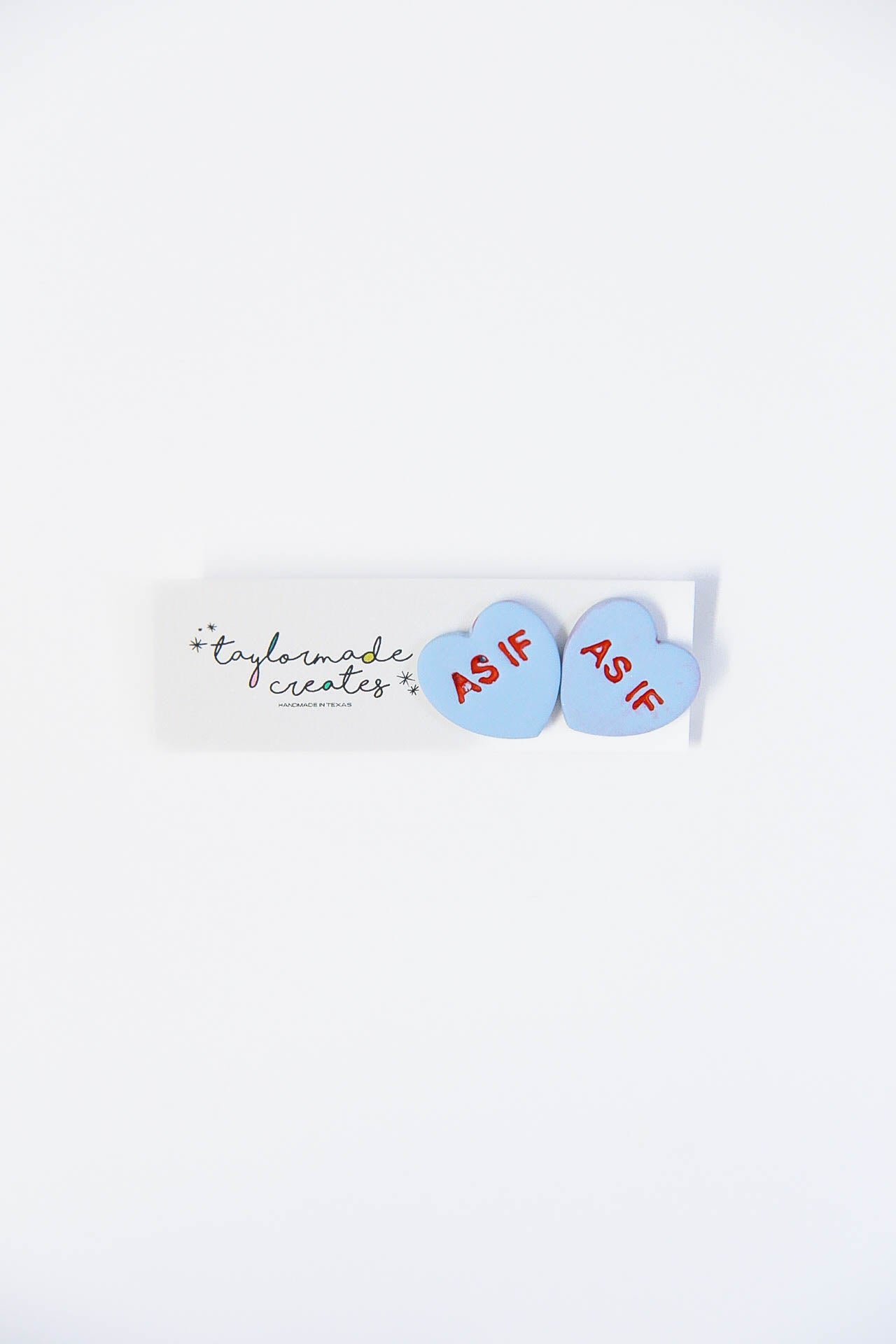 Blue Conversation Heart Studs