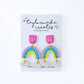 Rainbow & Cloud Dangle Earrings - Large
