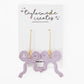 Lilac Dangle Bow Earrings - Large