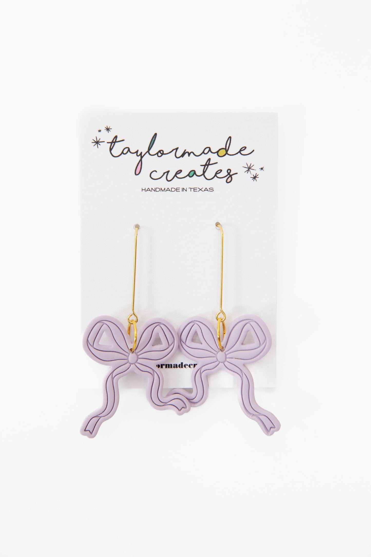 Lilac Dangle Bow Earrings - Large