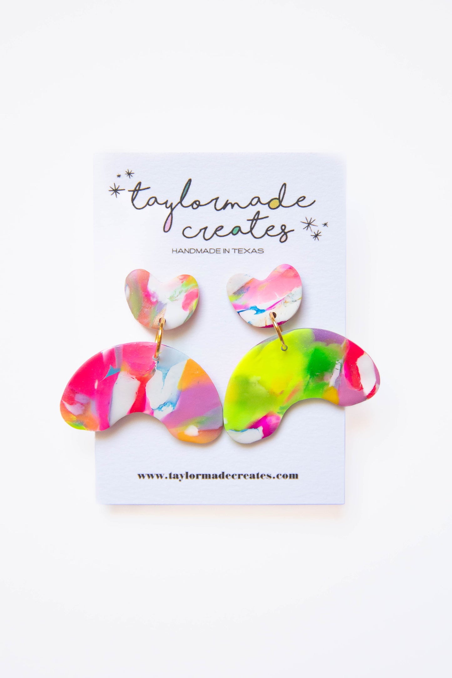 Neon Scrappy Bean Earrings  - Medium