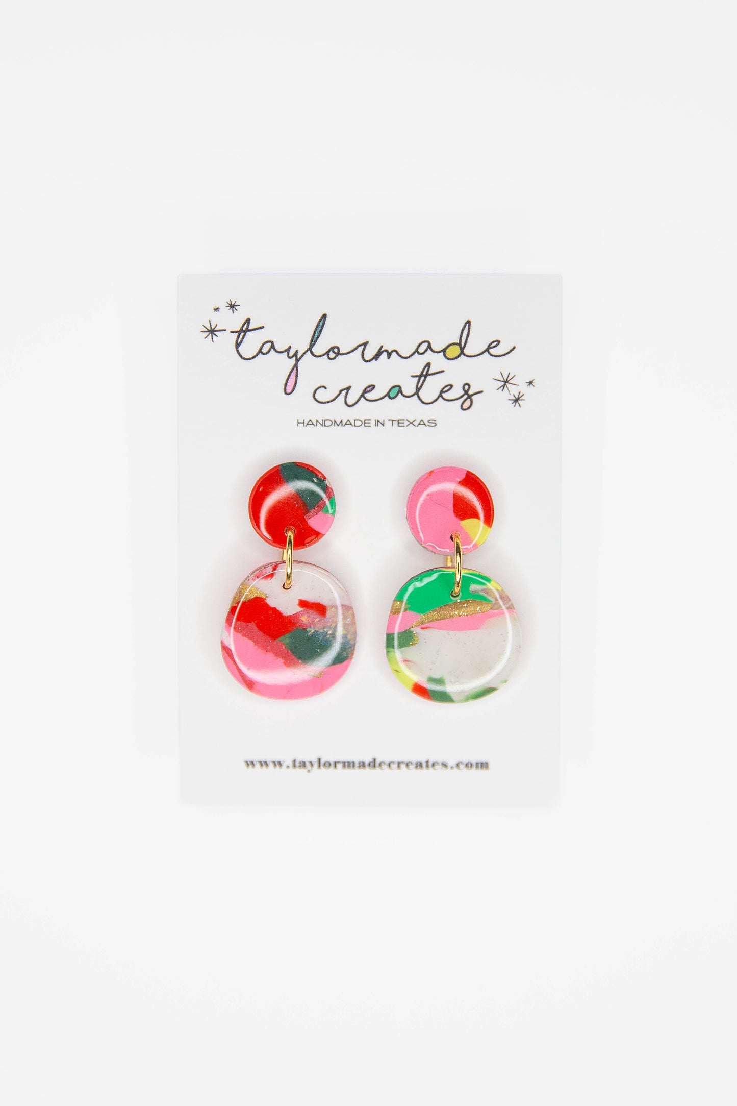 Scrappy Dot Christmas Earrings - Medium