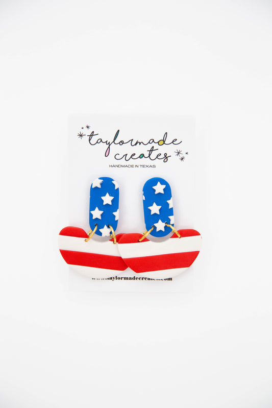 Stars & Stripes Dangle Earrings - Medium