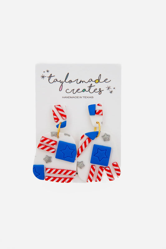 Flag Geometric Earrings - Large