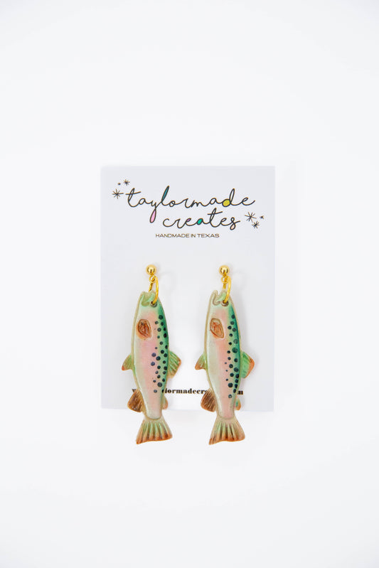 Rainbow Trout Earrings - Large