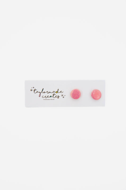 Iridescent Pink Tiny Dot Stud