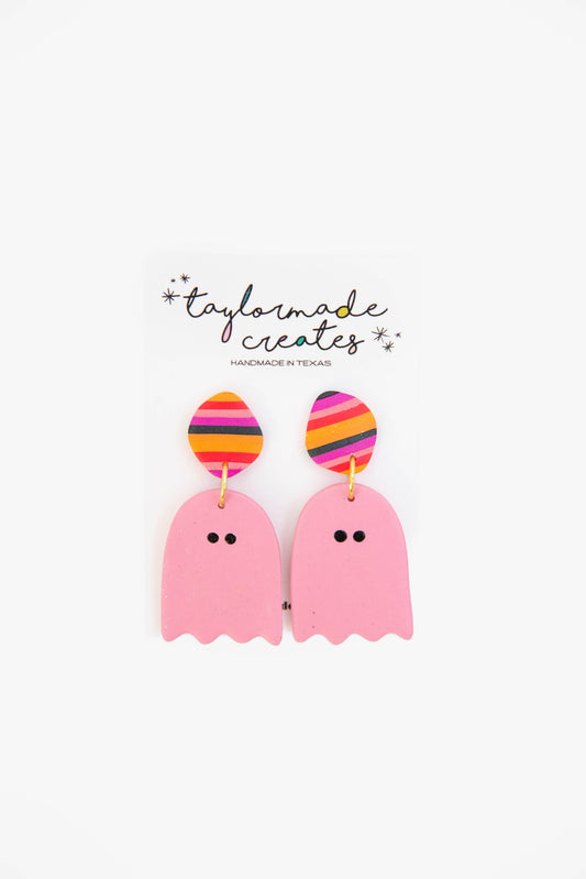 Pink Ghost Earrings - Large