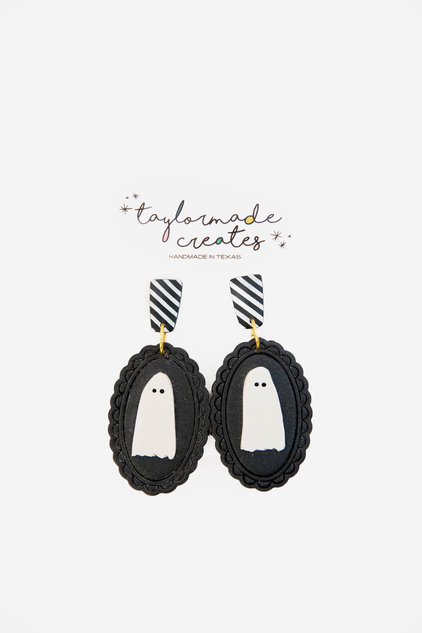 Black Ghost Frame Earrings - XL