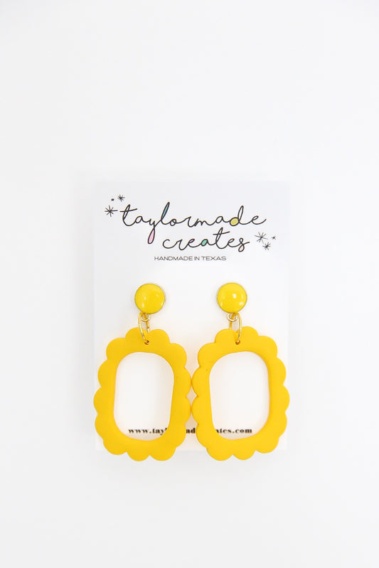 Yellow Frame Earrings - Large