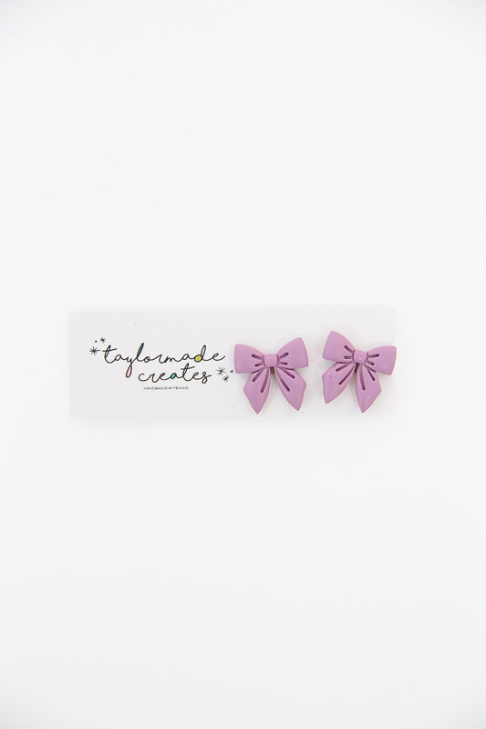 Lavender Bow Studs