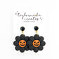 Black Halloween Daisy Earrings- Large