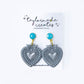 Silver Heart Earrings - Large