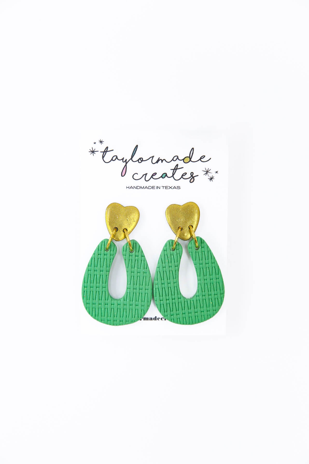 Green & Gold Lucky Earrings - Large