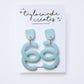 Light Blue Ombre Squiggle Earrings - Large