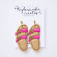 Pink Birk Sandal Earrings - Large