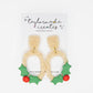 Opal Holly Berry Frame Earrings