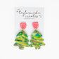 Scrappy Glitter Christmas Tree Earrings