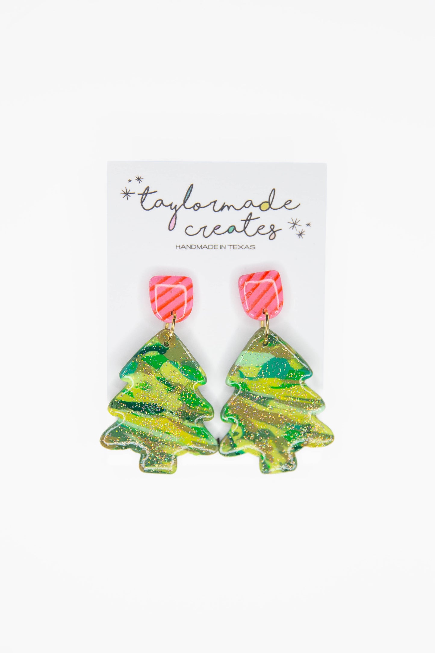 Scrappy Glitter Christmas Tree Earrings