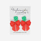 Red & Green Bow Earrings