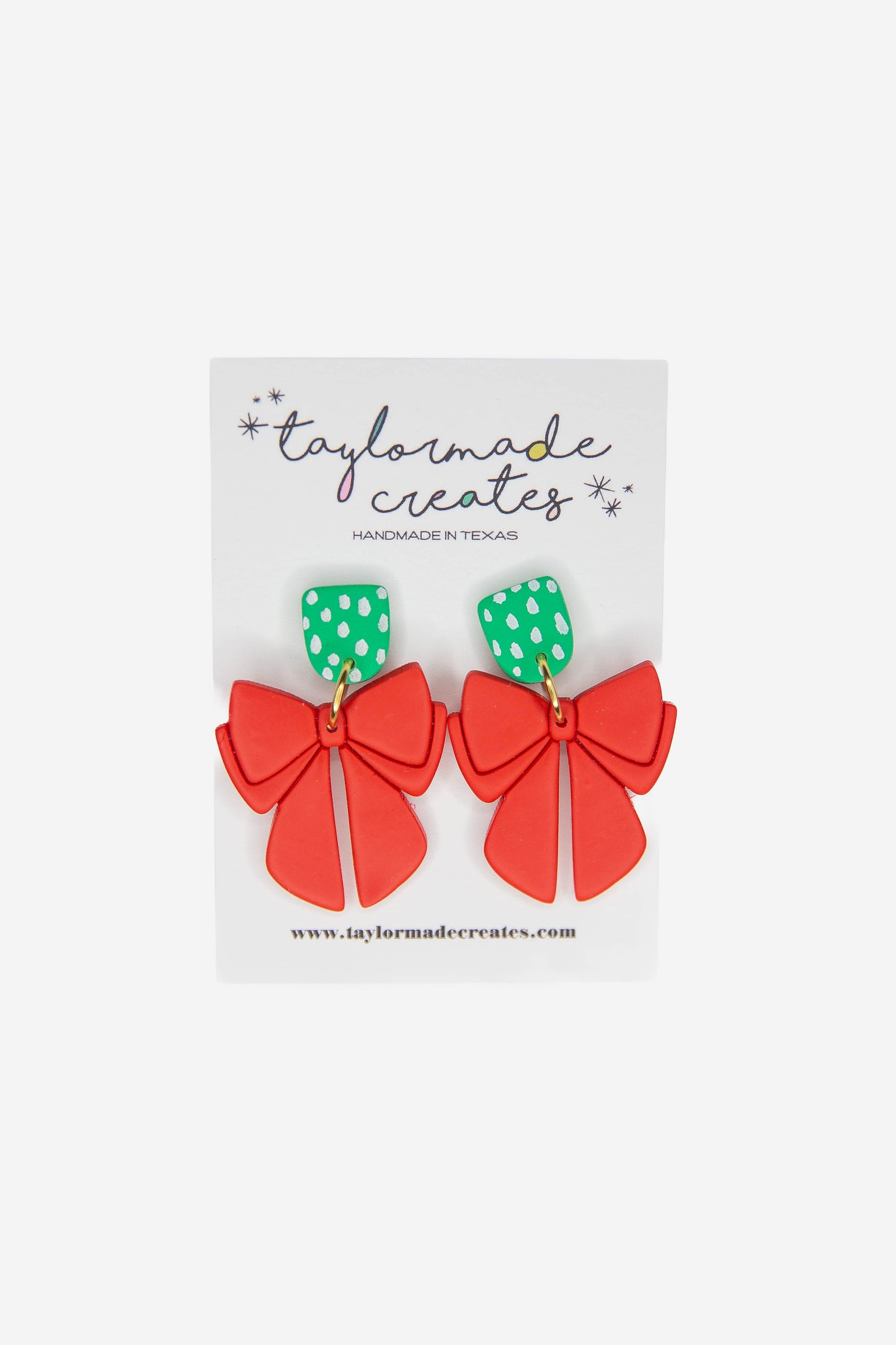 Red & Green Bow Earrings