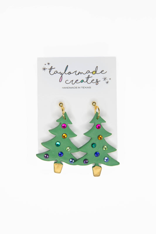 Bejeweled Christmas Tree Earrings