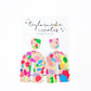 Sand & Colorful Party Dot Dangle Earrings - Large