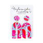 Baby Blue & Neon Pink Abstract Painted Arch Earrings