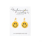 Orange Happy Face Dangle Earrings - Small