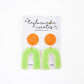 Mint & Orange Arch Dangle Earrings - Large