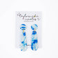 Scrappy Blue & White Spirit Dangle Earrings - Medium