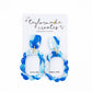 Scrappy Blue & White Spirit Oval Earrings - Medium