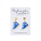 Blue Dangle Sneaker Earrings - Small