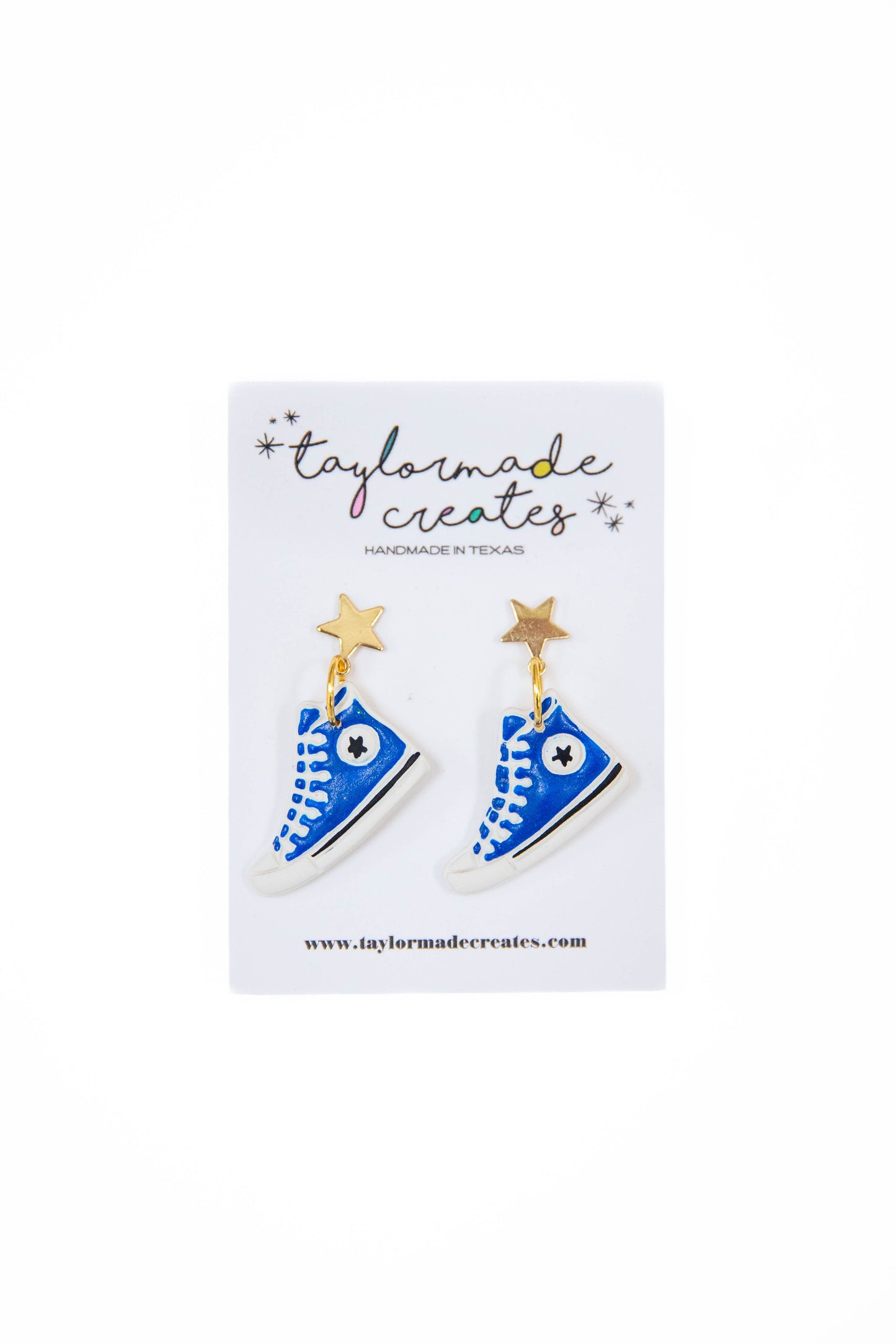 Blue Dangle Sneaker Earrings - Small