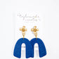 Blue Glitter Arch Earrings - XL