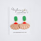 Copper & Green Coneflower Dangle Earrings - Medium