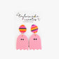 Pink Ghost Earrings - Large