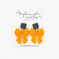 Orange & Black Bow Earrings - Medium