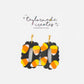 Candy Corn Scalloped Oval Earrings - Large