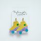 Mustard & Lavender Roller Skate Earrings - Large
