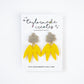 Granite & Yellow Floral Dangle Earrings