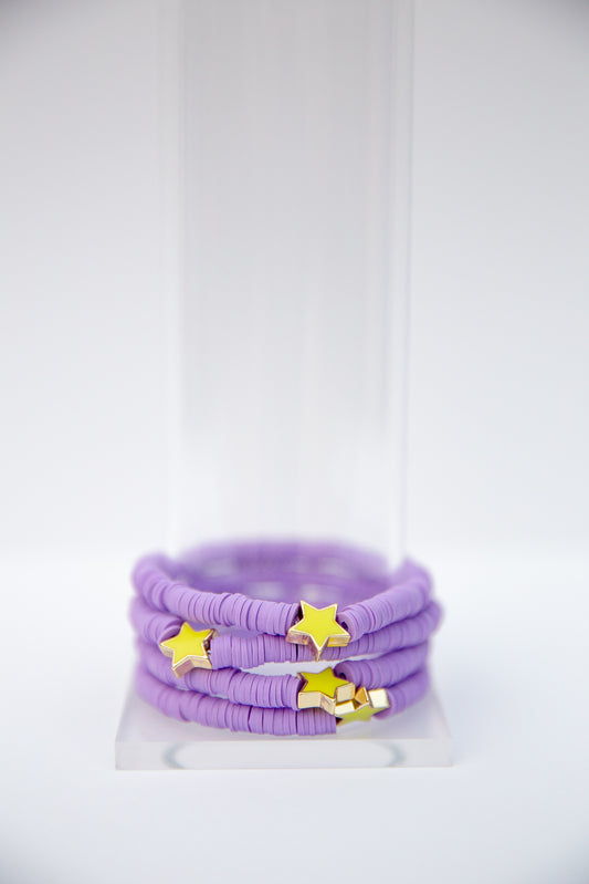 Purple & Yellow Star Elastic Bracelet