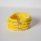 Yellow Vinyl Disk Beaded Elastic Bracelet